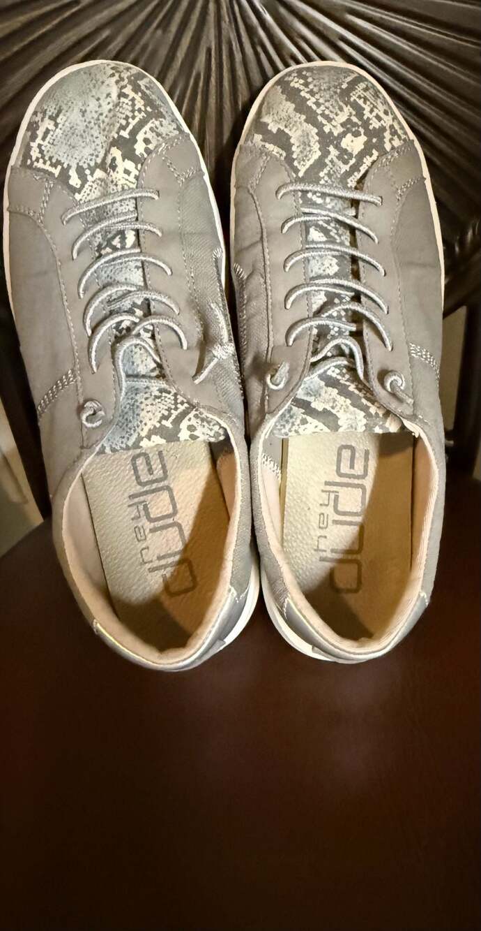 Hey Dude Karina Silver Python Slip-On Sneakers. Fun Look With Jeans or Shorts
